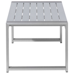 Garten Couchtisch Aluminium hellgrau 90 x 50 cm SALERNO