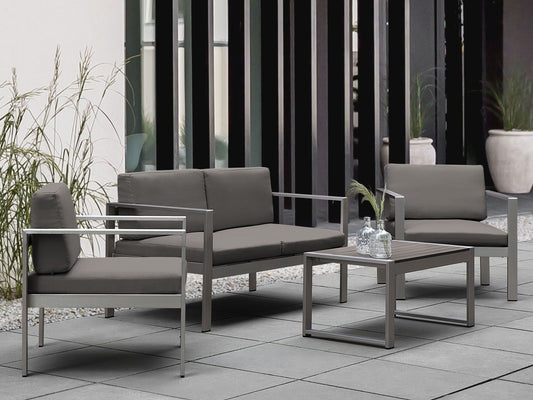 Garten Couchtisch Aluminium dunkelgrau 90 x 50 cm SALERNO