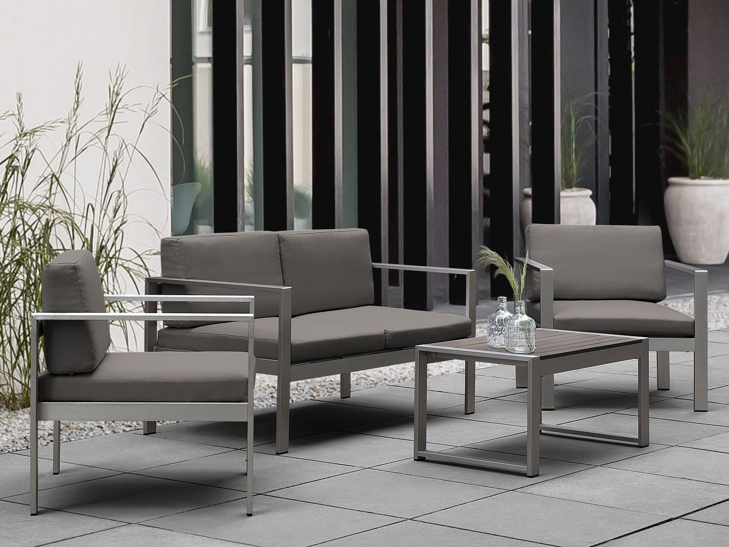 Gartensofa 2-Sitzer SALERNO Metall Dunkelgrau