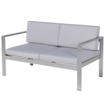 Lounge Set mit Tisch 4-Sitzer SALERNO Metall Hellgrau