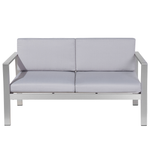 Lounge Set mit Tisch 4-Sitzer SALERNO Metall Hellgrau