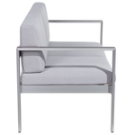 Lounge Set mit Tisch 4-Sitzer SALERNO Metall Hellgrau
