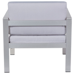 Lounge Set mit Tisch 4-Sitzer SALERNO Metall Hellgrau