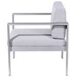 Lounge Set mit Tisch 4-Sitzer SALERNO Metall Hellgrau