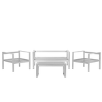 Lounge Set mit Tisch 4-Sitzer SALERNO Metall Dunkelgrau