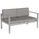 Lounge Set mit Tisch 4-Sitzer SALERNO Metall Dunkelgrau