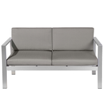 Lounge Set mit Tisch 4-Sitzer SALERNO Metall Dunkelgrau