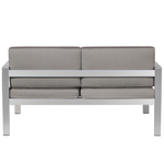 Lounge Set mit Tisch 4-Sitzer SALERNO Metall Dunkelgrau