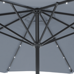 Sonnenschirm LED-Beleuchtung ⌀ 266 cm dunkelgrau RAPALLO