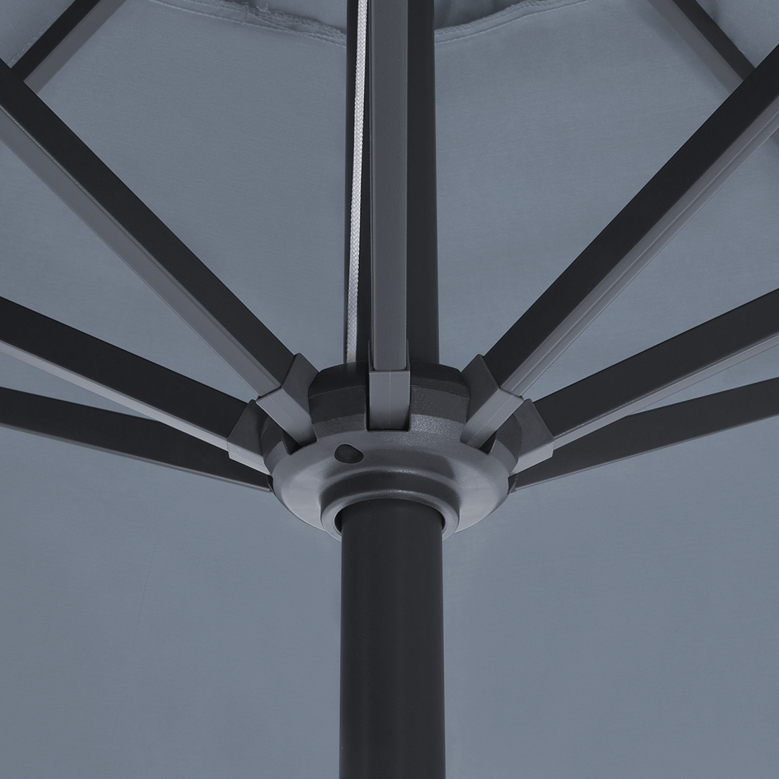 Sonnenschirm LED-Beleuchtung ⌀ 266 cm dunkelgrau RAPALLO