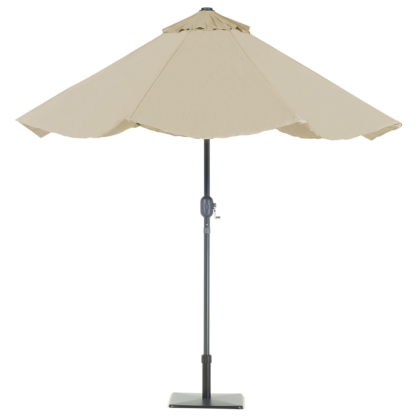 Sonnenschirm LED-Beleuchtung ⌀ 266 cm grau-beige RAPALLO