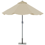 Sonnenschirm LED-Beleuchtung ⌀ 266 cm grau-beige RAPALLO