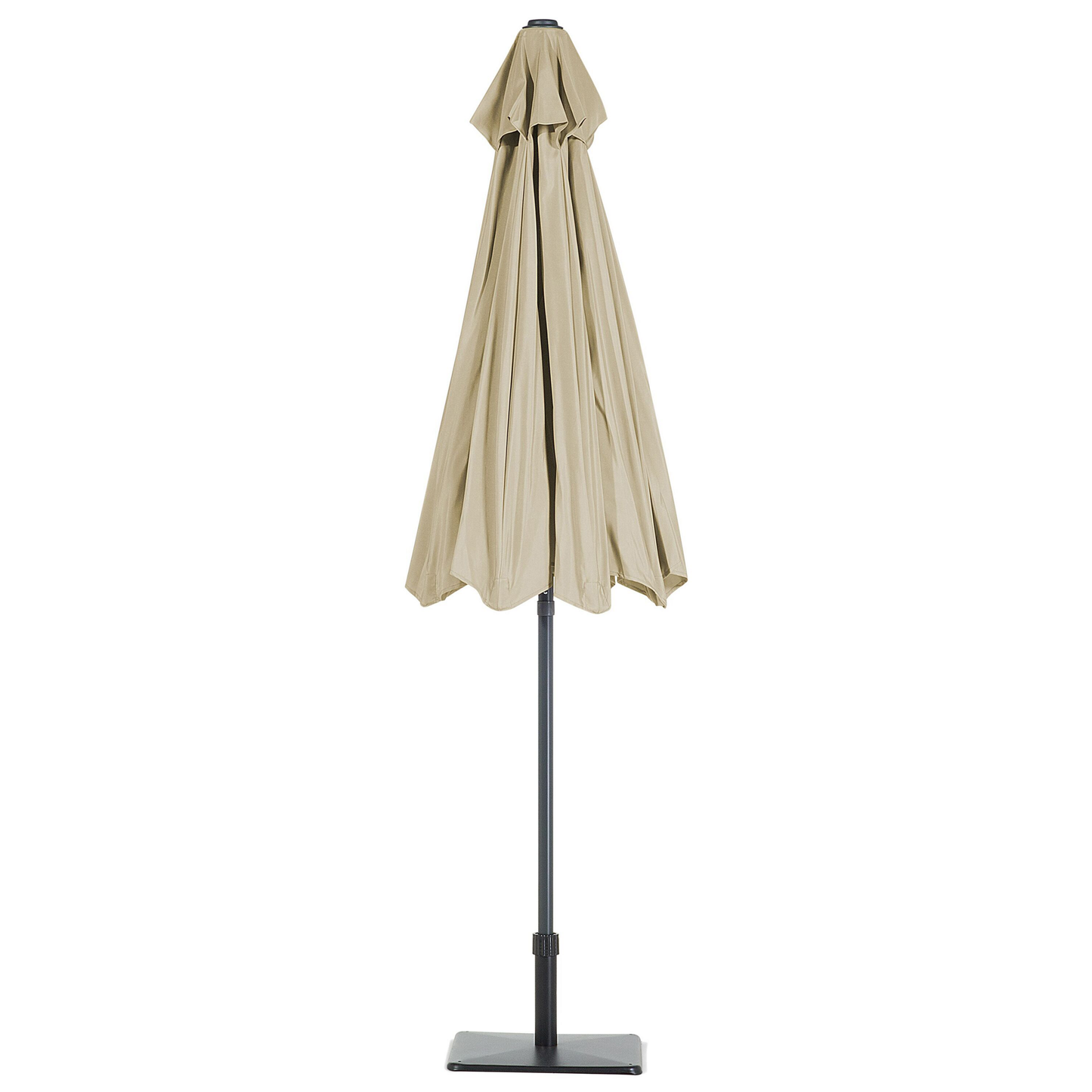 Sonnenschirm LED-Beleuchtung ⌀ 266 cm grau-beige RAPALLO