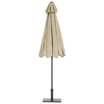 Sonnenschirm LED-Beleuchtung ⌀ 266 cm grau-beige RAPALLO