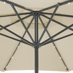 Sonnenschirm LED-Beleuchtung ⌀ 266 cm grau-beige RAPALLO