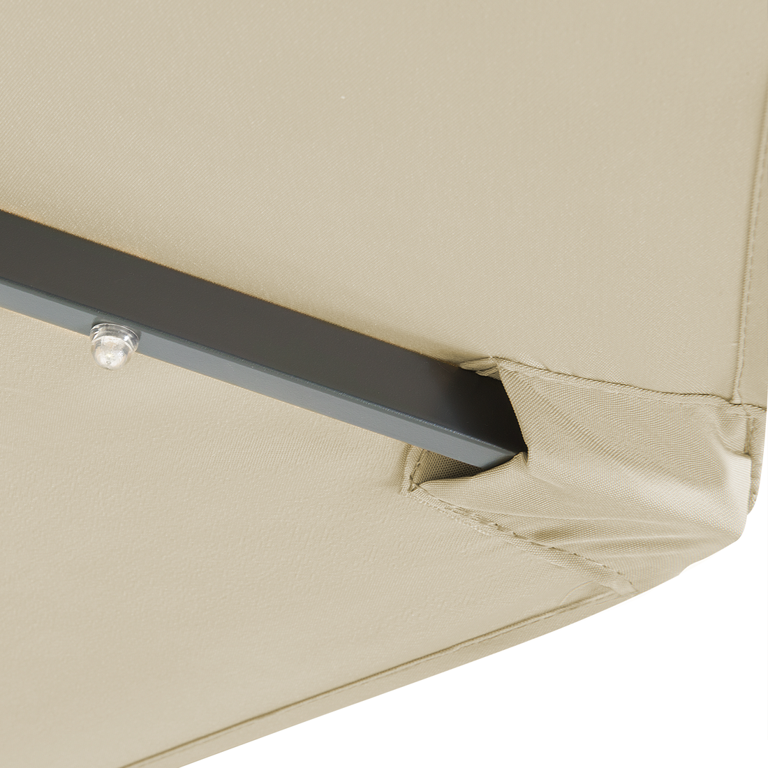 Sonnenschirm LED-Beleuchtung ⌀ 266 cm grau-beige RAPALLO