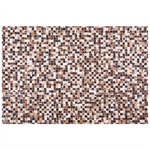 Teppich Kuhfell braun / beige 160 x 230 cm Patchwork Kurzflor KONYA