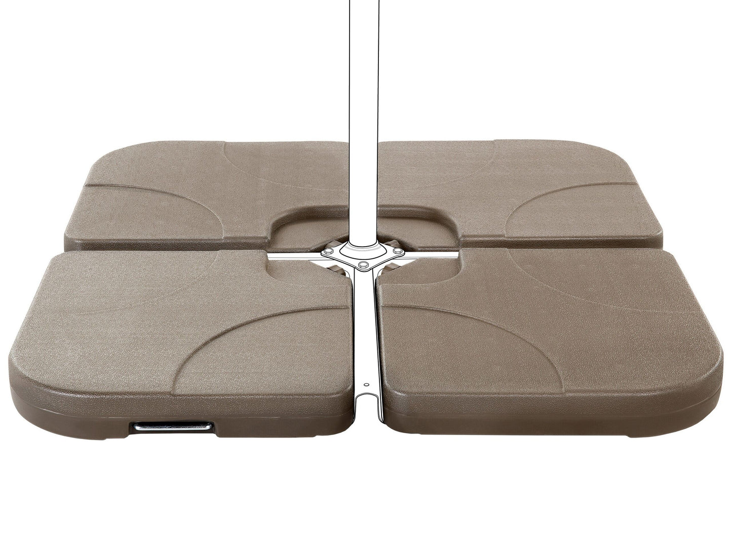 Sonnenschirmfuss CARIA Taupe Quadratisch 9 kg