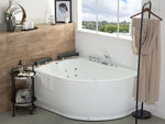 Whirlpool Badewanne weiss Eckmodell mit LED rechts 158 x 113 cm PARADISO