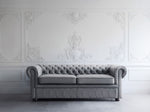 Sofa Leder grau CHESTERFIELD