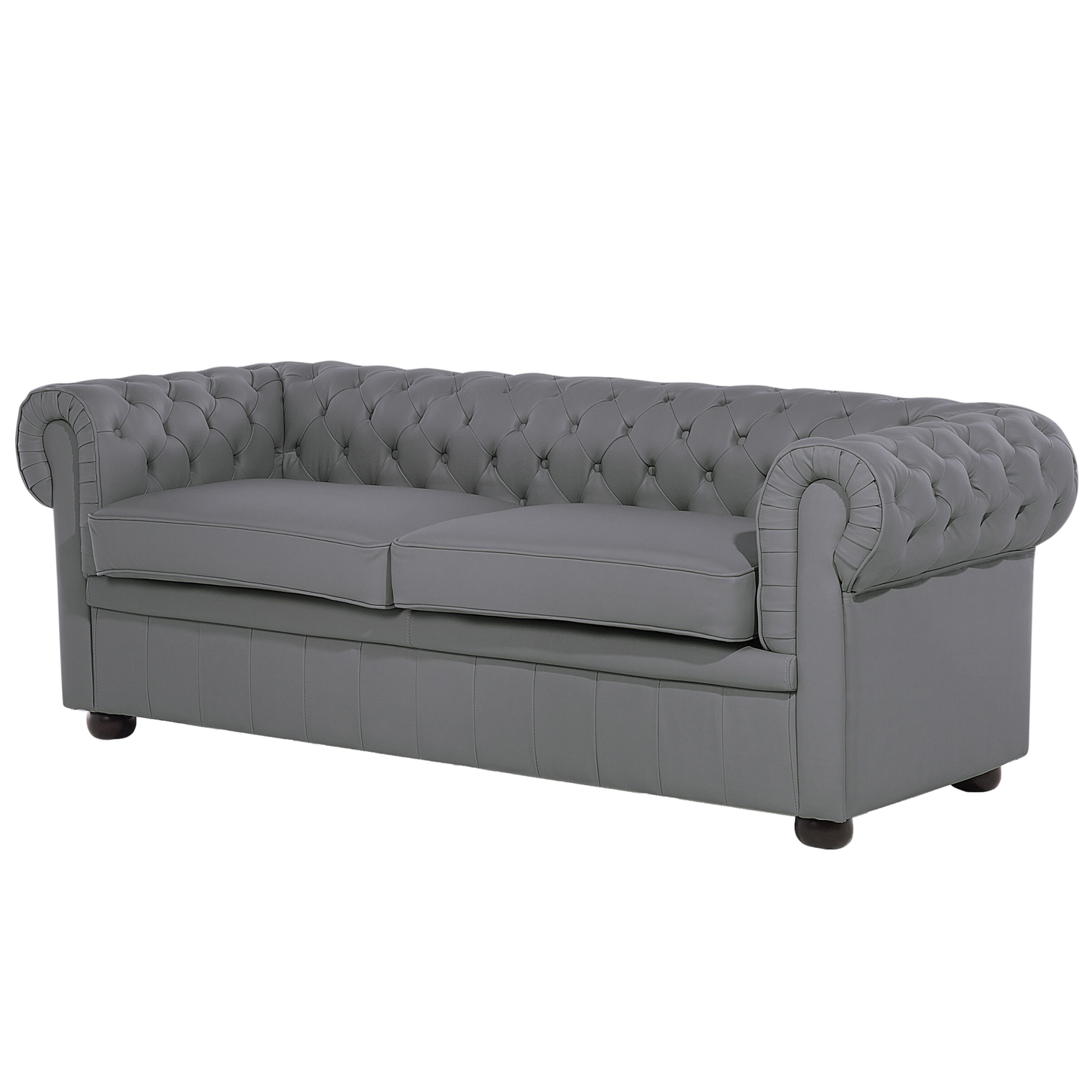 Sofa Leder grau CHESTERFIELD
