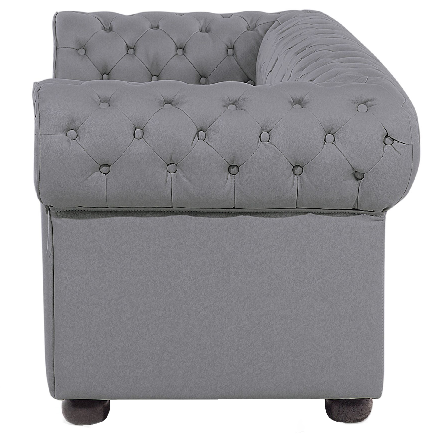 Sofa Leder grau CHESTERFIELD