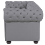 Sofa Leder grau CHESTERFIELD