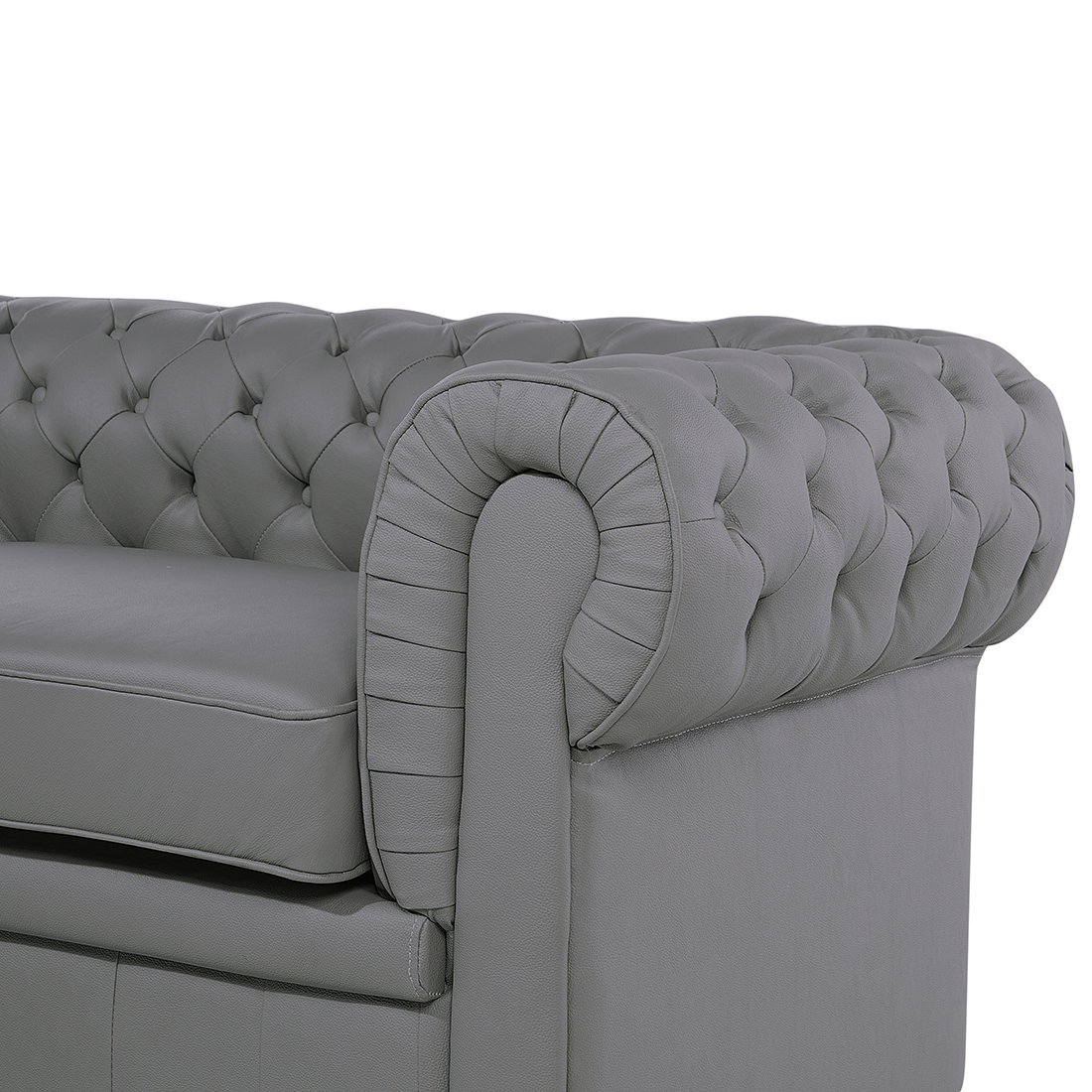 Sofa Leder grau CHESTERFIELD