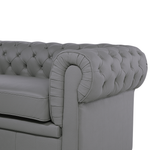 Sofa Leder grau CHESTERFIELD