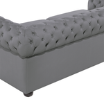 Sofa Leder grau CHESTERFIELD