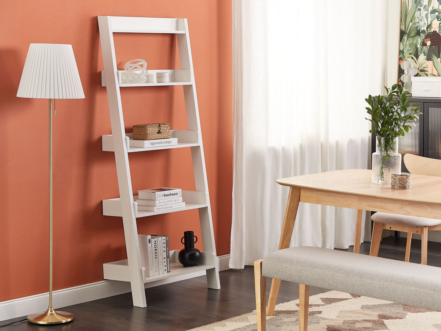 Bücherregal mit 5 Fächern MOBILE TRIO 166 cm Weiss