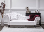 Chaiselongue Kunstleder weiss linksseitig LATTES