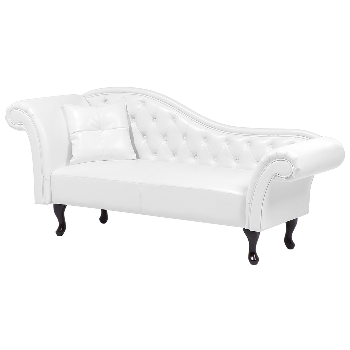 Chaiselongue Kunstleder weiss linksseitig LATTES
