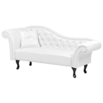 Chaiselongue Kunstleder weiss linksseitig LATTES