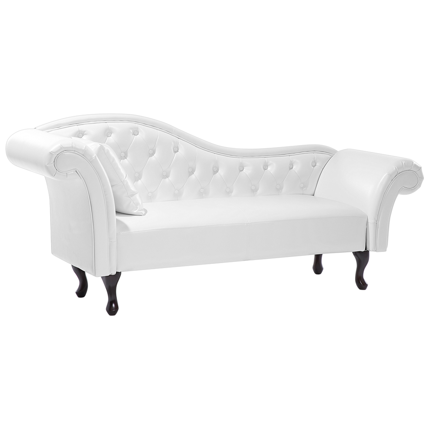 Chaiselongue Kunstleder weiss linksseitig LATTES