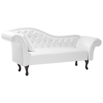 Chaiselongue Kunstleder weiss linksseitig LATTES