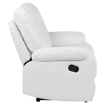2-Sitzer Sofa Kunstleder weiss verstellbar BERGEN