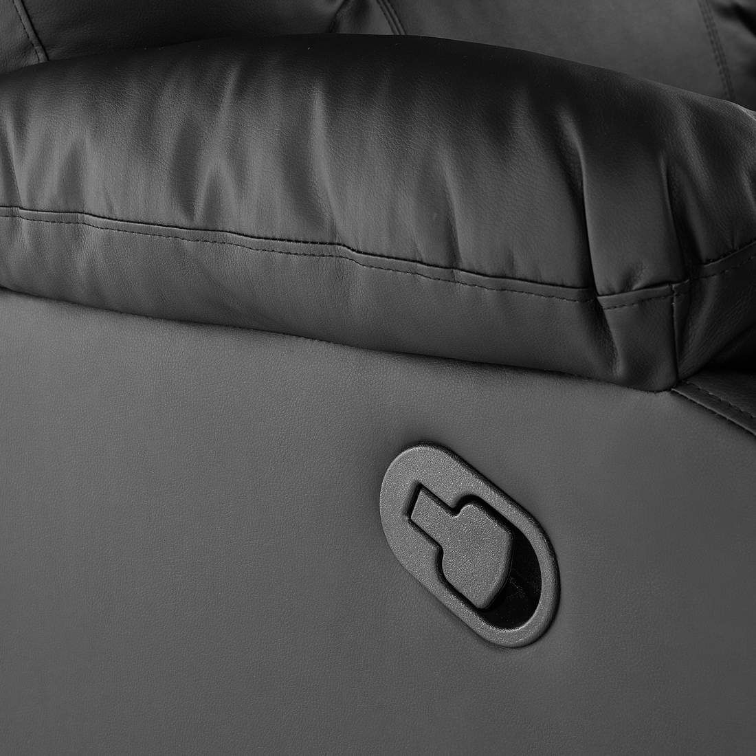 3-Sitzer Sofa Kunstleder schwarz verstellbar BERGEN