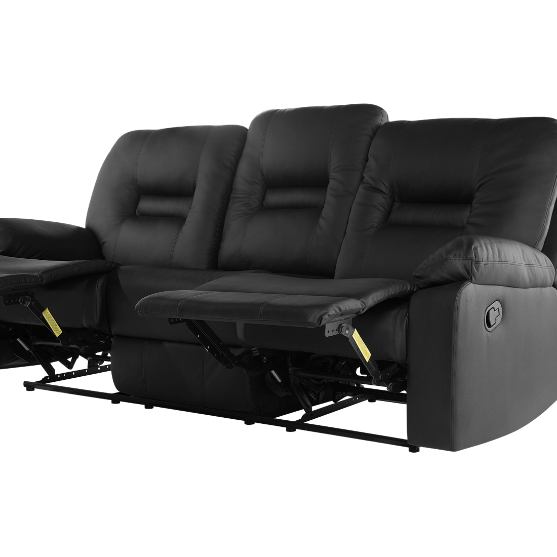 3-Sitzer Sofa Kunstleder schwarz verstellbar BERGEN