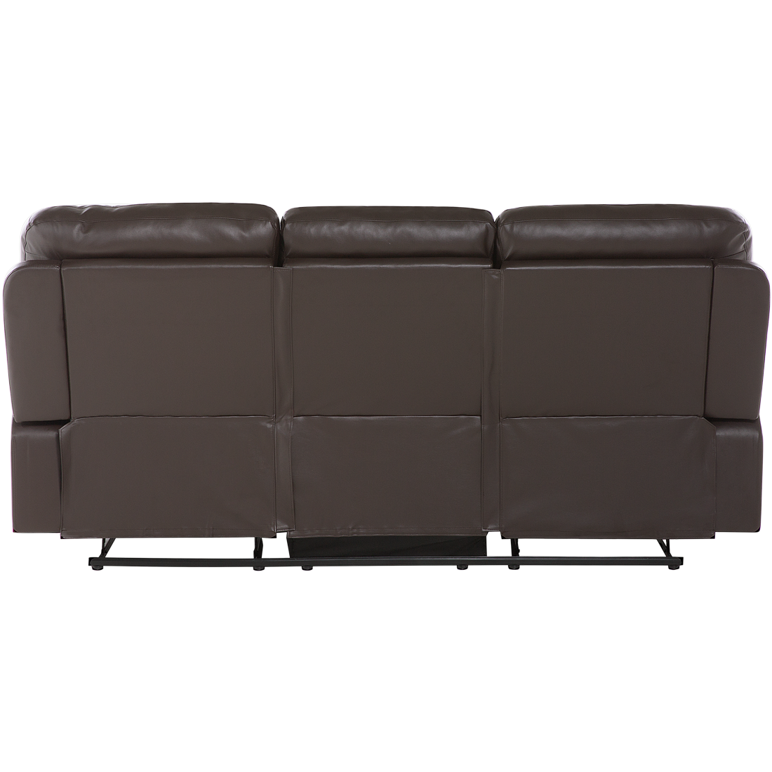 3-Sitzer Sofa Kunstleder braun verstellbar BERGEN