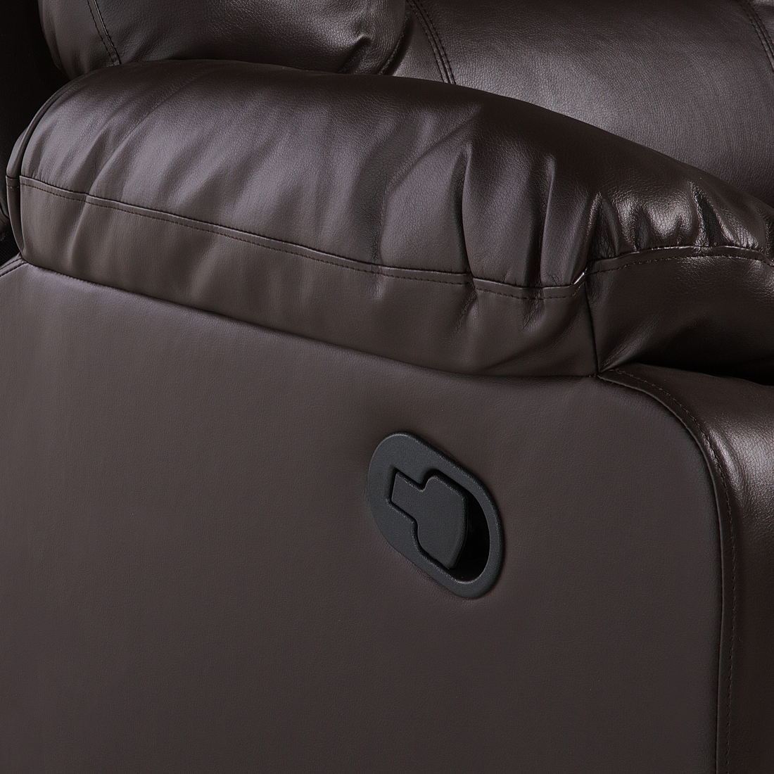 3-Sitzer Sofa Kunstleder braun verstellbar BERGEN