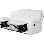 3-Sitzer Sofa Kunstleder weiss verstellbar BERGEN