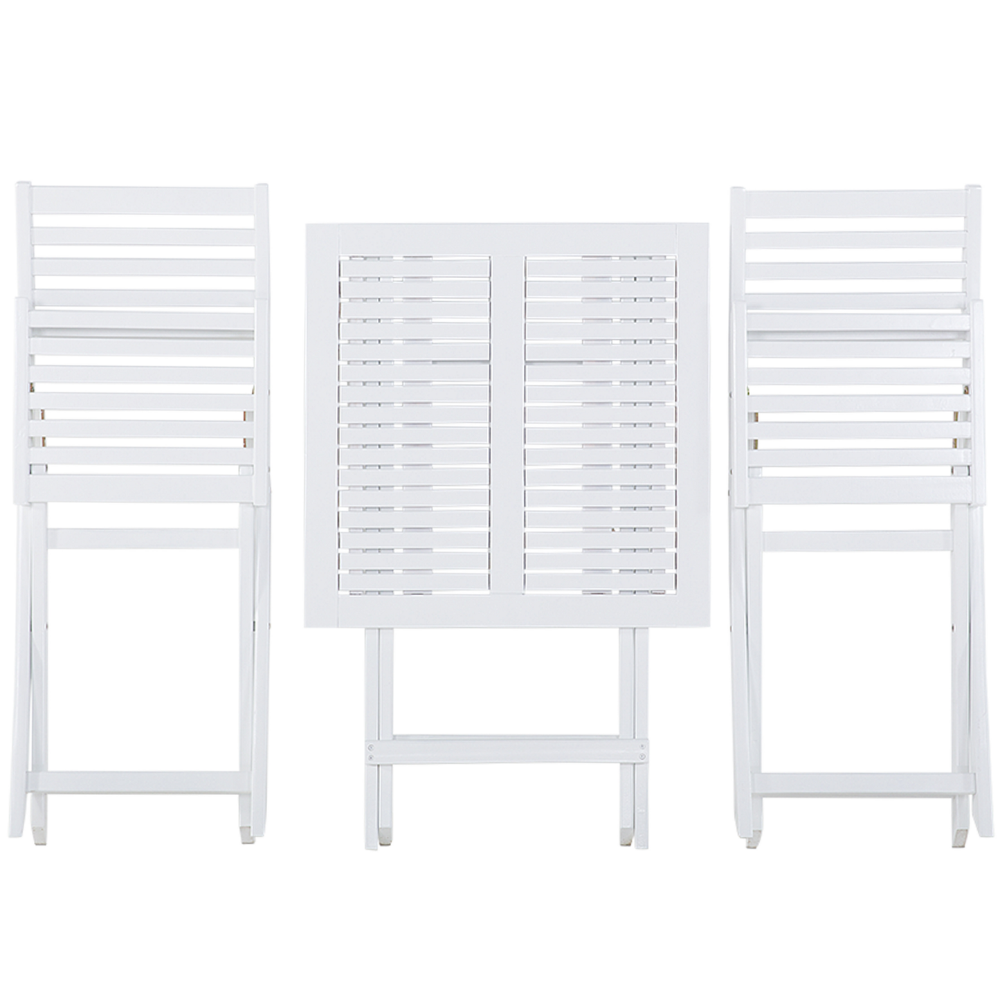 Bistro Set inkl. Kissen klappbar FIJI Holz Weiss
