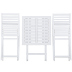 Bistro Set inkl. Kissen klappbar FIJI Holz Weiss