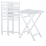 Bistro Set inkl. Kissen klappbar FIJI Holz Weiss
