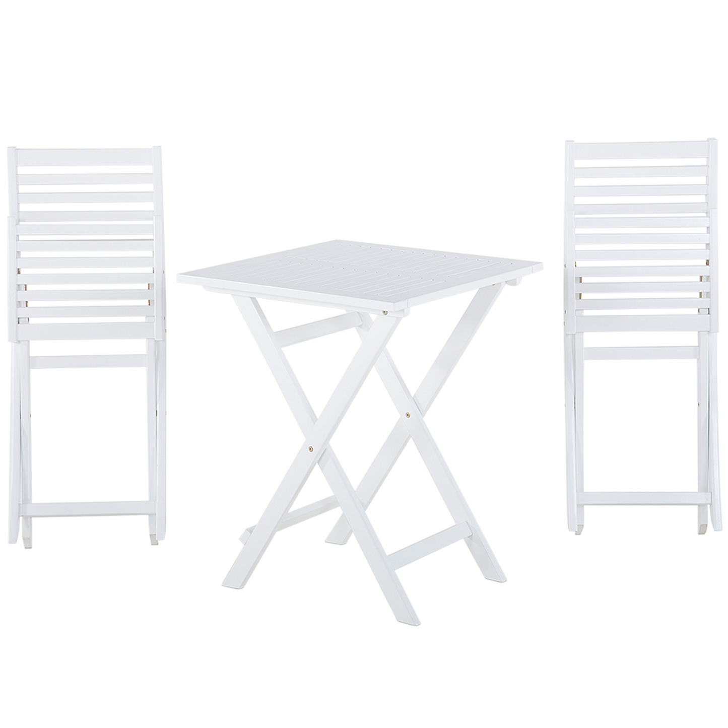 Bistro Set inkl. Kissen klappbar FIJI Holz Weiss