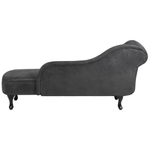 Chaiselongue Kunstwildleder dunkelgrau linksseitig NIMES