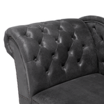 Chaiselongue Kunstwildleder dunkelgrau linksseitig NIMES