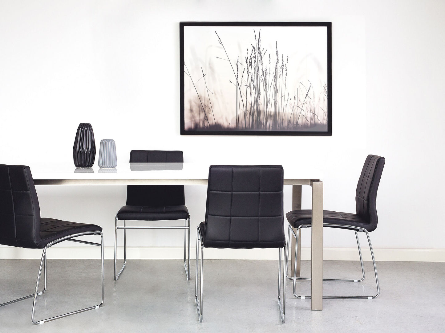 Esszimmerstuhl 2er Set KIRON Kunstleder Schwarz