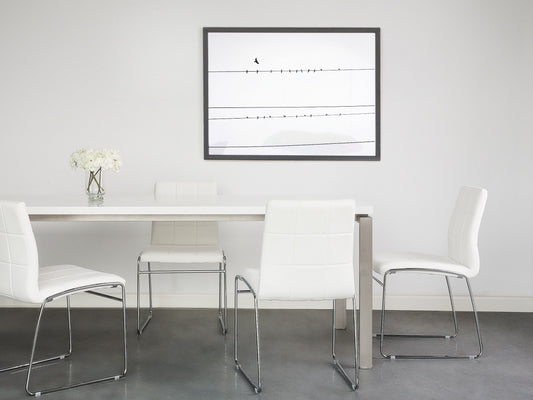 2er Set Kunstleder Esszimmerstuhl Weiss KIRON